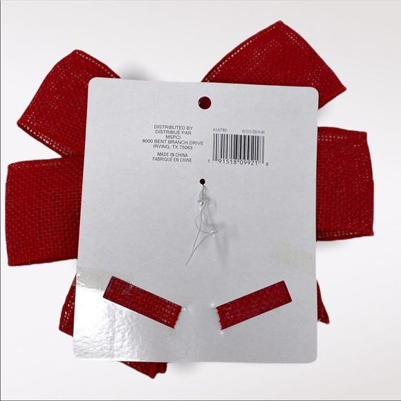🆕 CELEBRATE IT | Red Burlap Wired Bow - Picture 2 of 3
